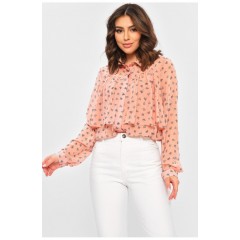 Блуза женская розового цвета с принтом 202465L