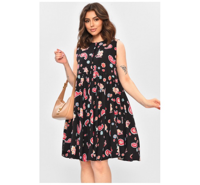 Сукня жіноча чорного кольору з принтом 202552L