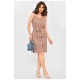 Сарафан жіночий рожевого кольору з принтом 202559L Сарафан жіночий рожевого кольору з принтом 202559L