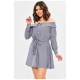 Сукня-сорочка жіноча синього кольору в смужку 202656L