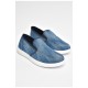 Мокасини чоловічі блакитного кольору текстиль 202845L