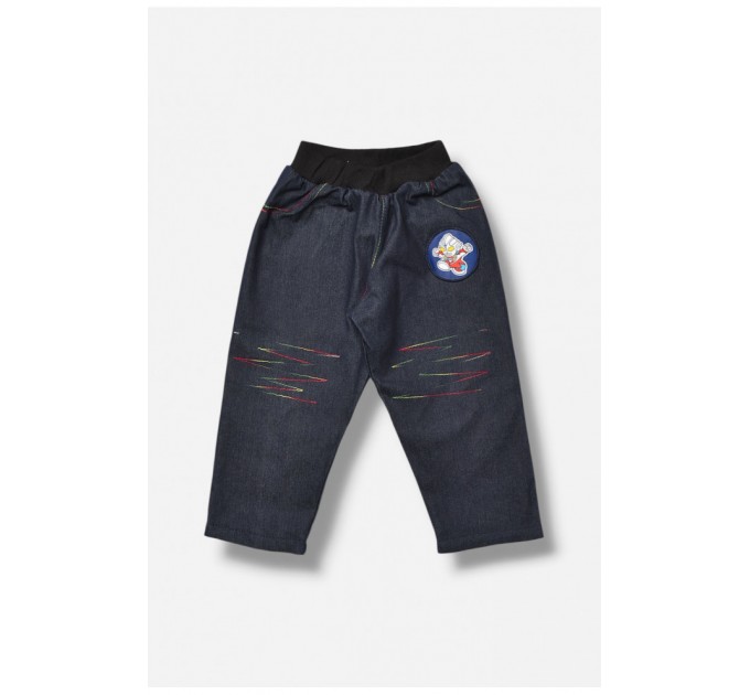 Джинси дитячі для хлопчика темно-синього кольору зима 202897L