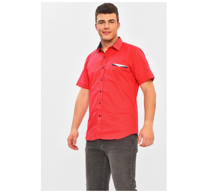 Мужская рубашка красного цвета с принтом 202936L