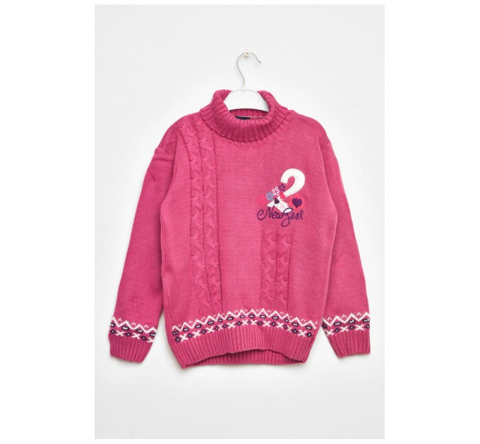 Светр дитячий для дівчинки темно-рожевого кольору 202996L