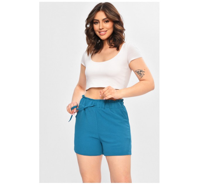 Шорти жіночі однотонні смарагдового кольору 203013L