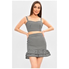 Костюм жіночий чорного кольору з принтом 203123L