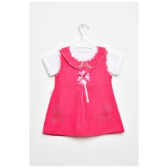 Сарафан+футболка детская для девочки малинового цвета 203140L