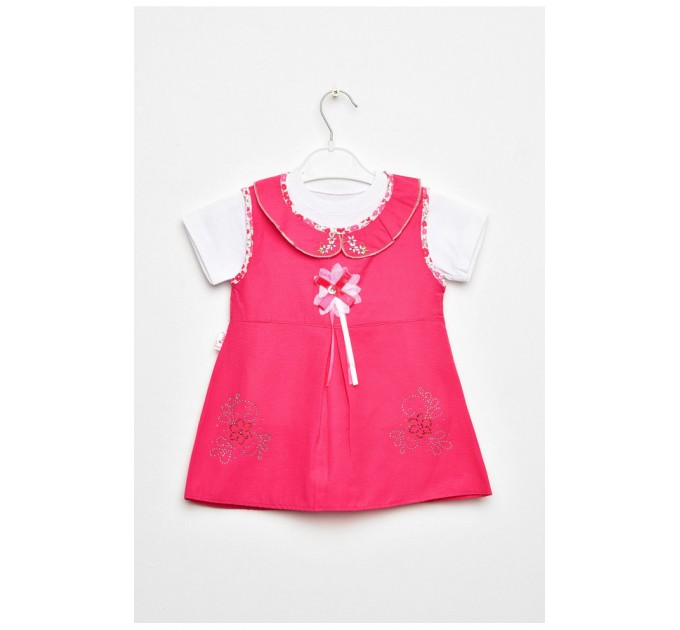 Сарафан+футболка детская для девочки малинового цвета 203140L