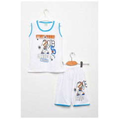 Костюм дитячий літній для хлопчика білого кольору 203161L