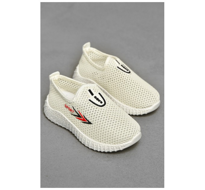 Мокасини дитячі білого кольору текстиль 203162L