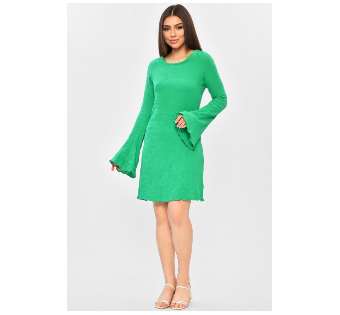 Платье женское однотонное зеленого цвета 203211L
