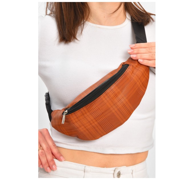 Бананка женская коричневого цвета с принтом 203249L