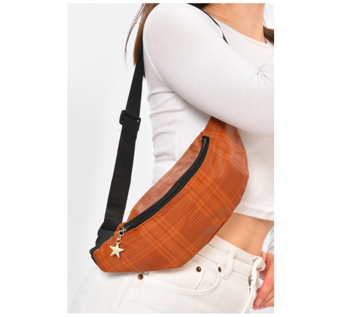 Бананка женская коричневого цвета с принтом 203250L