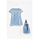 Сукня дитяча для дівчинки синього кольору з рюкзаком 203402L