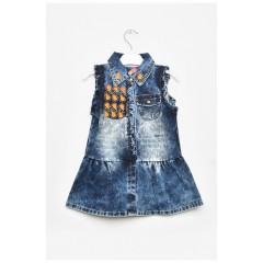 Платье детское для девочки темно-синего цвета 203407L