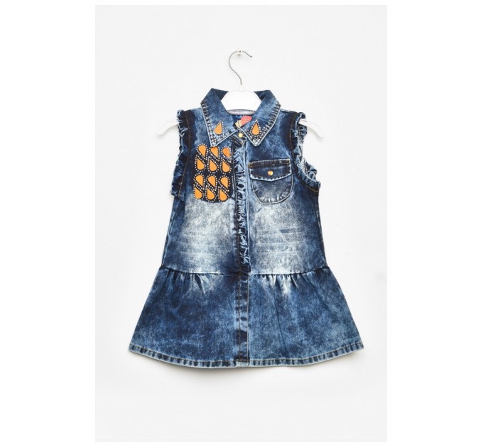 Платье детское для девочки темно-синего цвета 203407L