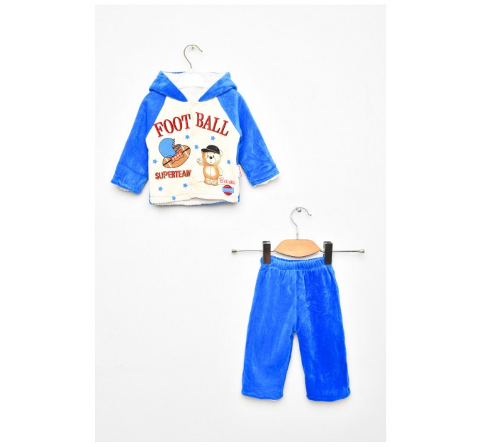 Костюм детский для мальчика синего цвета с принтом 203441L