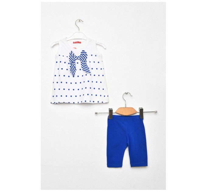 Костюм дитячий для дівчинки білого кольору з принтом 203444L