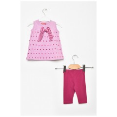 Костюм дитячий для дівчинки бузкового кольору з принтом 203445L