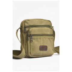 Сумка чоловіча через плече текстиль кольору хакі 203634L