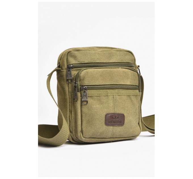 Мужская сумка через плечо текстиль цвета хаки 203634L