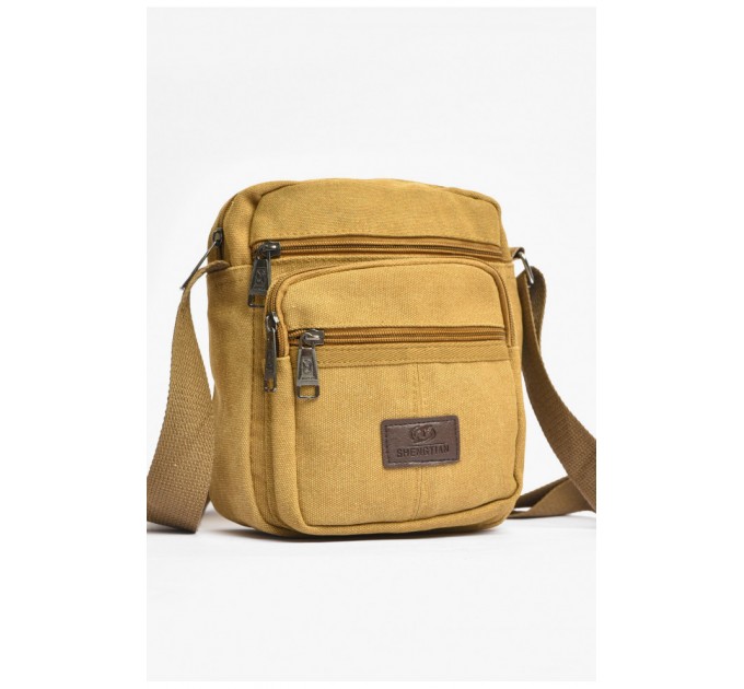 Мужская сумка через плечо текстиль светло-коричневого цвета 203635L