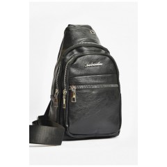 Сумка чоловіча через плече з екошкіри чорного кольору 203638L