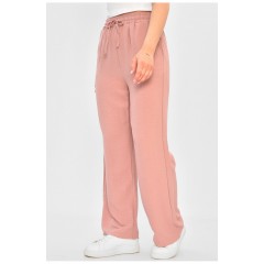 Штани жіночі однотонні рожевого кольору 203672L