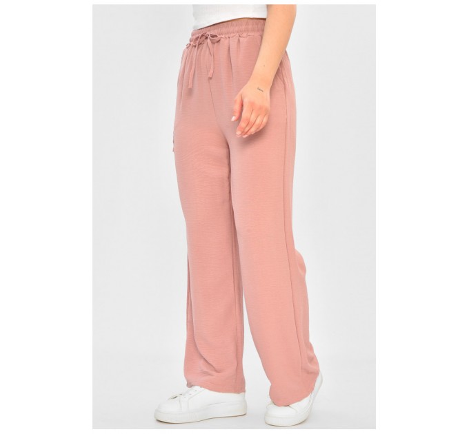 Штани жіночі однотонні рожевого кольору 203672L