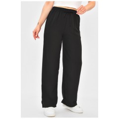 Штани жіночі однотонні чорного кольору 203674L