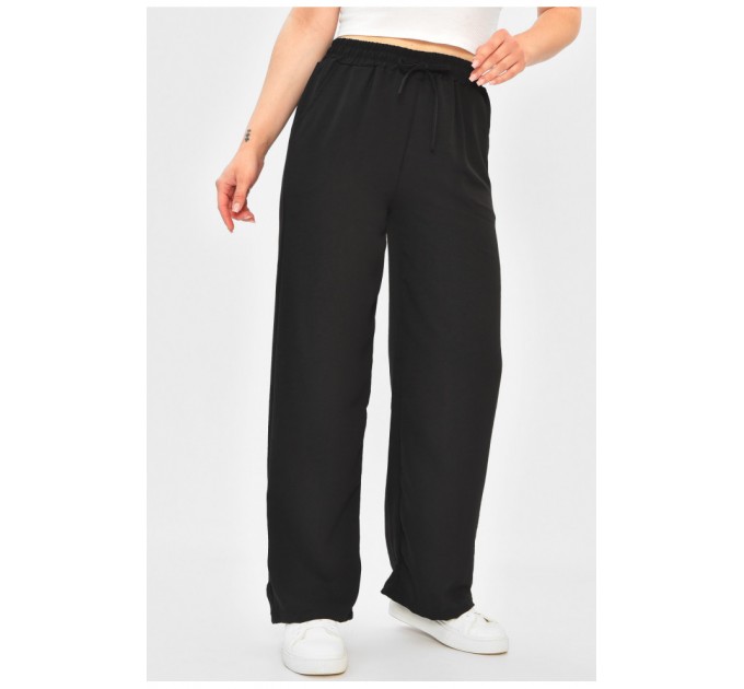 Штани жіночі однотонні чорного кольору 203674L