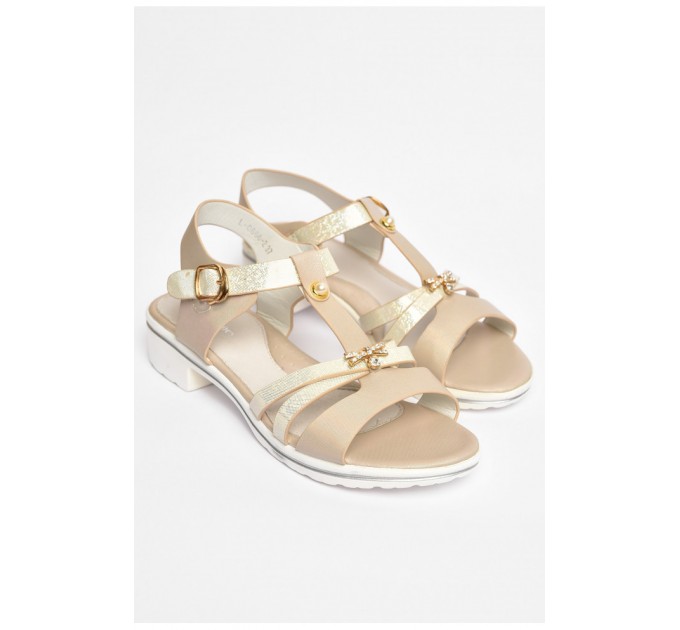 Босоніжки для дівчинки бежевого кольору 203680L