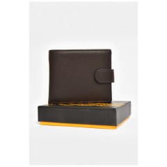 Гаманець чоловічий з екошкіри темно-коричневого кольору 203728L