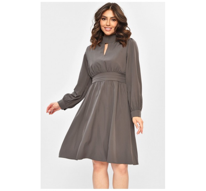 Платье женское однотонное серого цвета 203787L