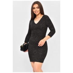 Сукня жіноча однотонна чорного кольору зі стразами 203881L
