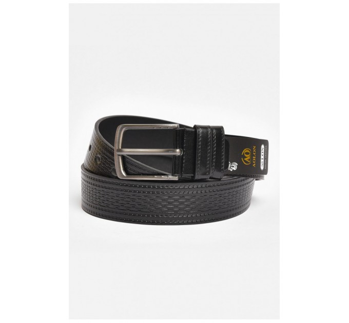 Ремінь чоловічий чорного кольору розмір 113*3,5 см 203922L