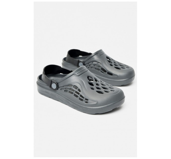 Кроксы мужские темно-серого цвета 203930L