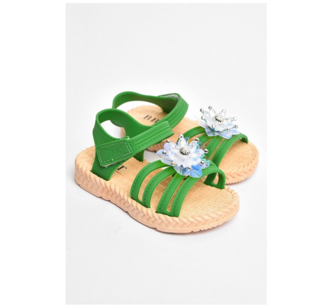 Босоніжки дитячі силіконові зеленого кольору 204022L
