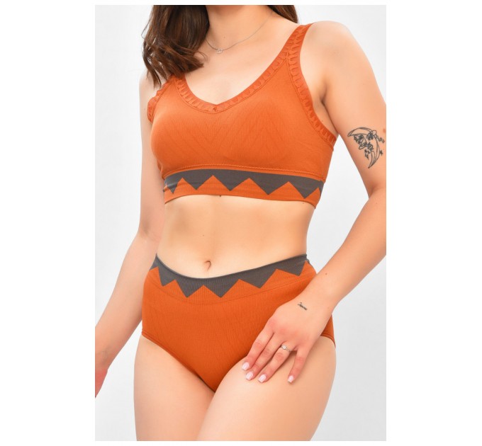 Комплект женский оранжевого цвета чашка В 204134L