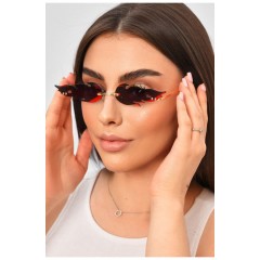Окуляри-полум'я жіночі вузькі червоного кольору 204197L