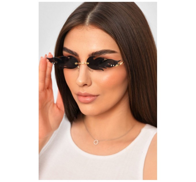 Окуляри-полум'я жіночі вузькі чорного кольору 204198L