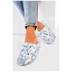 Шльопанці піна жіночі білого кольору з синім візерунком 204249L