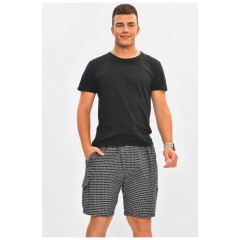 Шорти чоловічі батальні чорного кольору з принтом 204559L