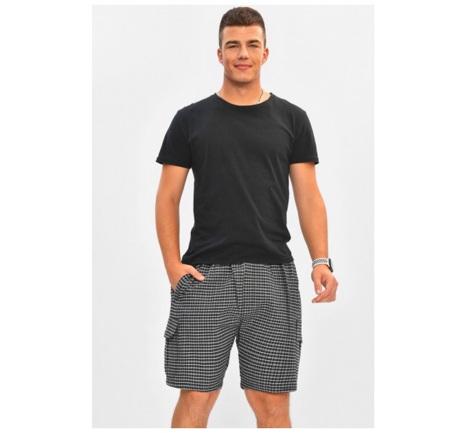 Шорти чоловічі батальні чорного кольору з принтом 204559L