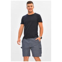 Шорти чоловічі батальні синього кольору з принтом 204560L