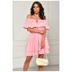 Сукня жіноча однотонна рожевого кольору 204562L