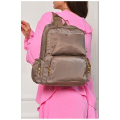 Рюкзак жіночий однотонний темно-сірого кольору 204647L