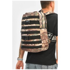 Рюкзак чоловічий спортивний кольору хакі з принтом 204658L