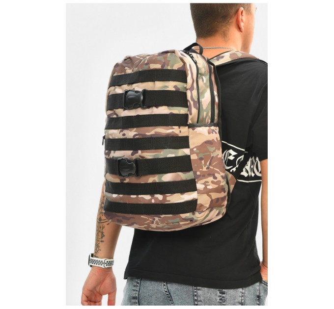 Рюкзак мужской спортивный цвета хаки с принтом 204658L