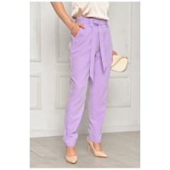 Штани жіночі однотонні бузкового кольору 204692L